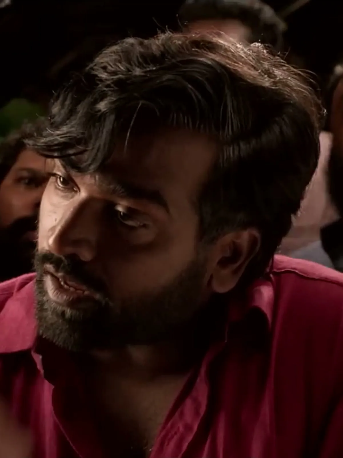 The Tasakku Tasakku rose-maroon shirt — Vijay Sethupathi