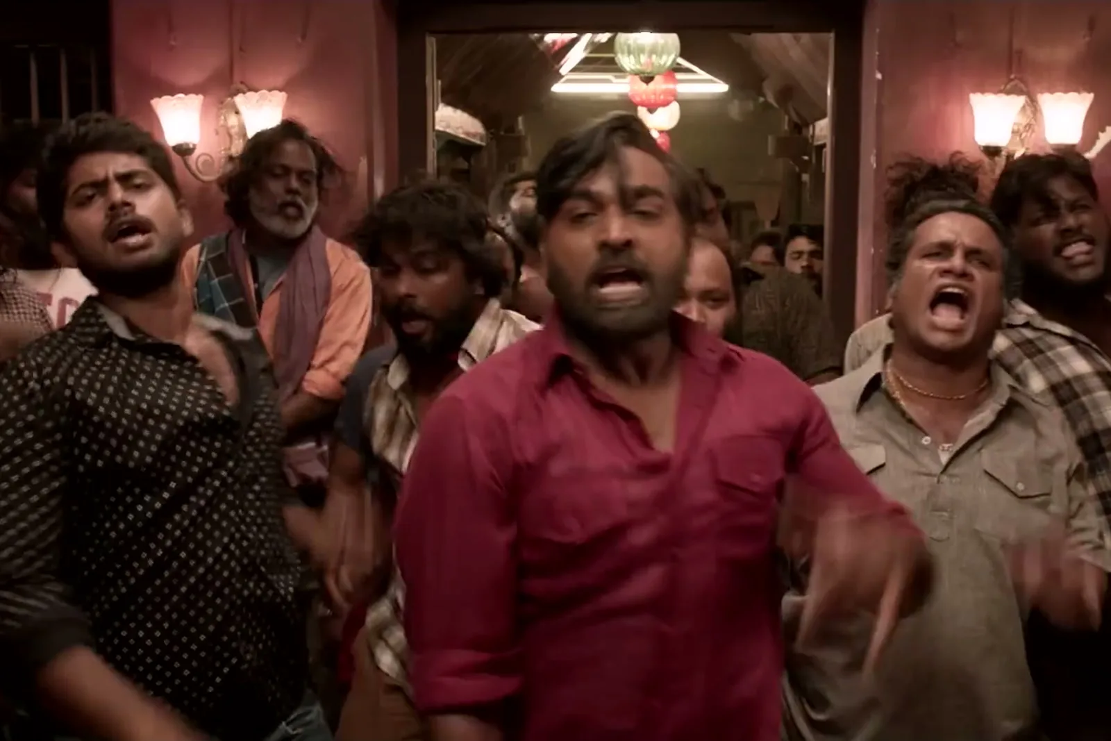 Vijay Sethupathi — Front on in the crowd — both flap pockets and the full length of the placket