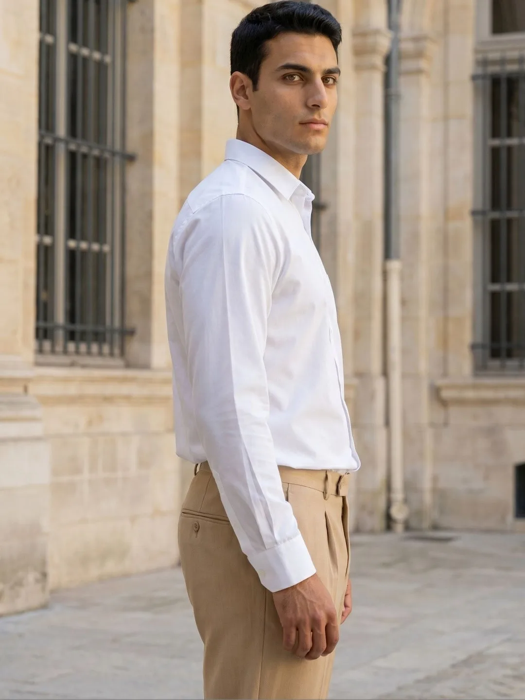 Indian Needle Plain white formal shirt