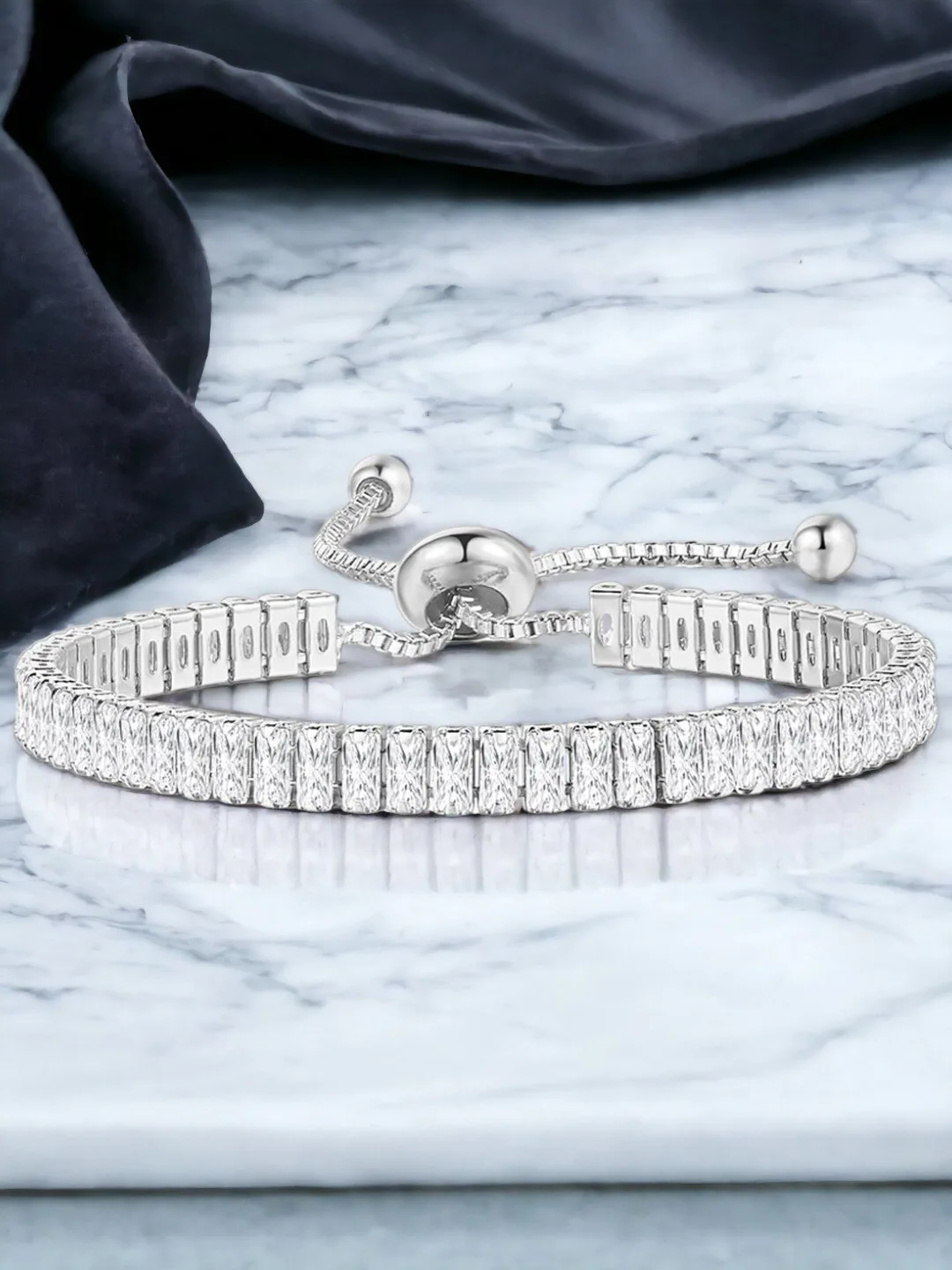 Designs & You Baguette-cut tennis bracelet