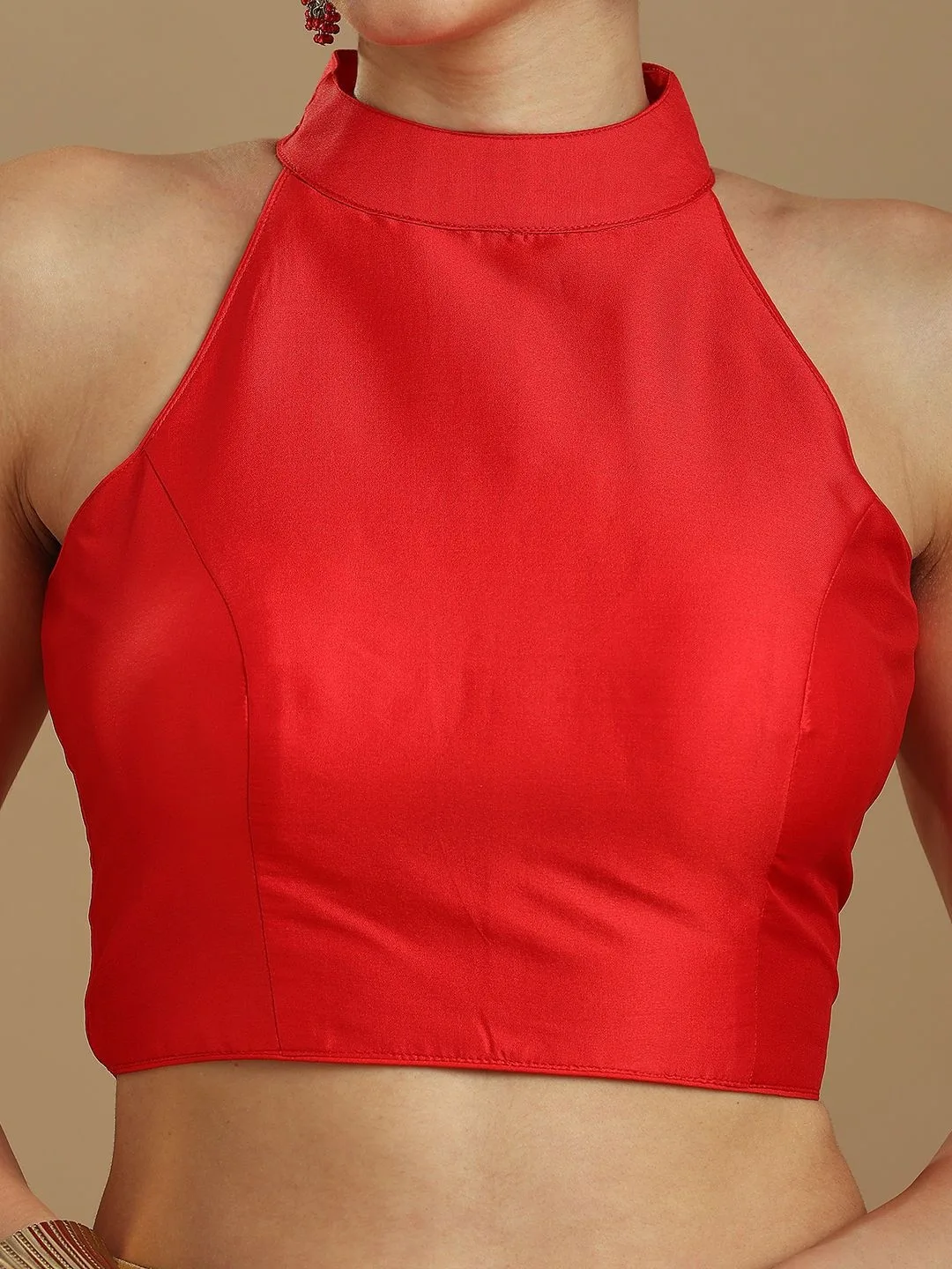 Anouk Red halter-neck saree blouse