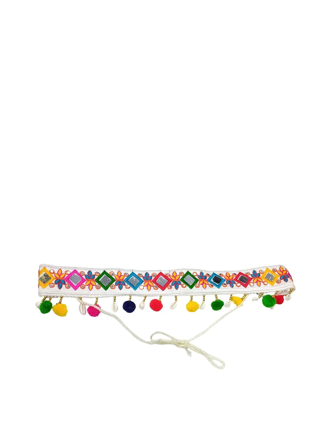 Niddleman Embroidered fabric waist belt