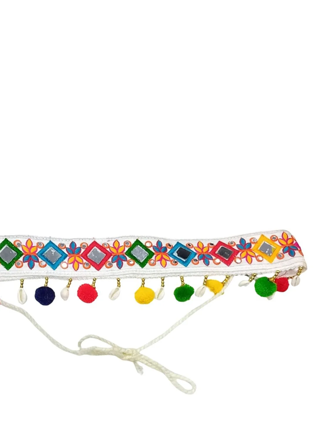 Niddleman Embroidered fabric waist belt
