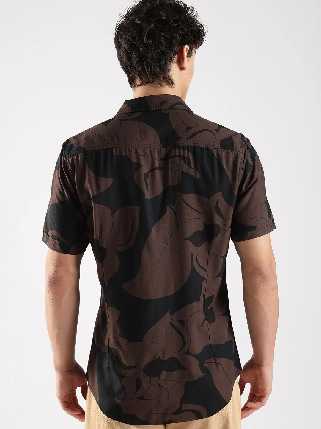 HERE&NOW Printed camp-collar short-sleeve shirt