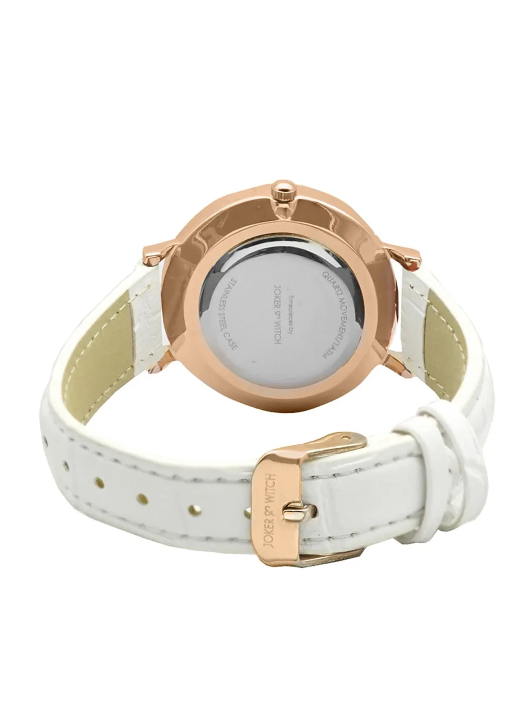 JOKER & WITCH Round white-strap watch