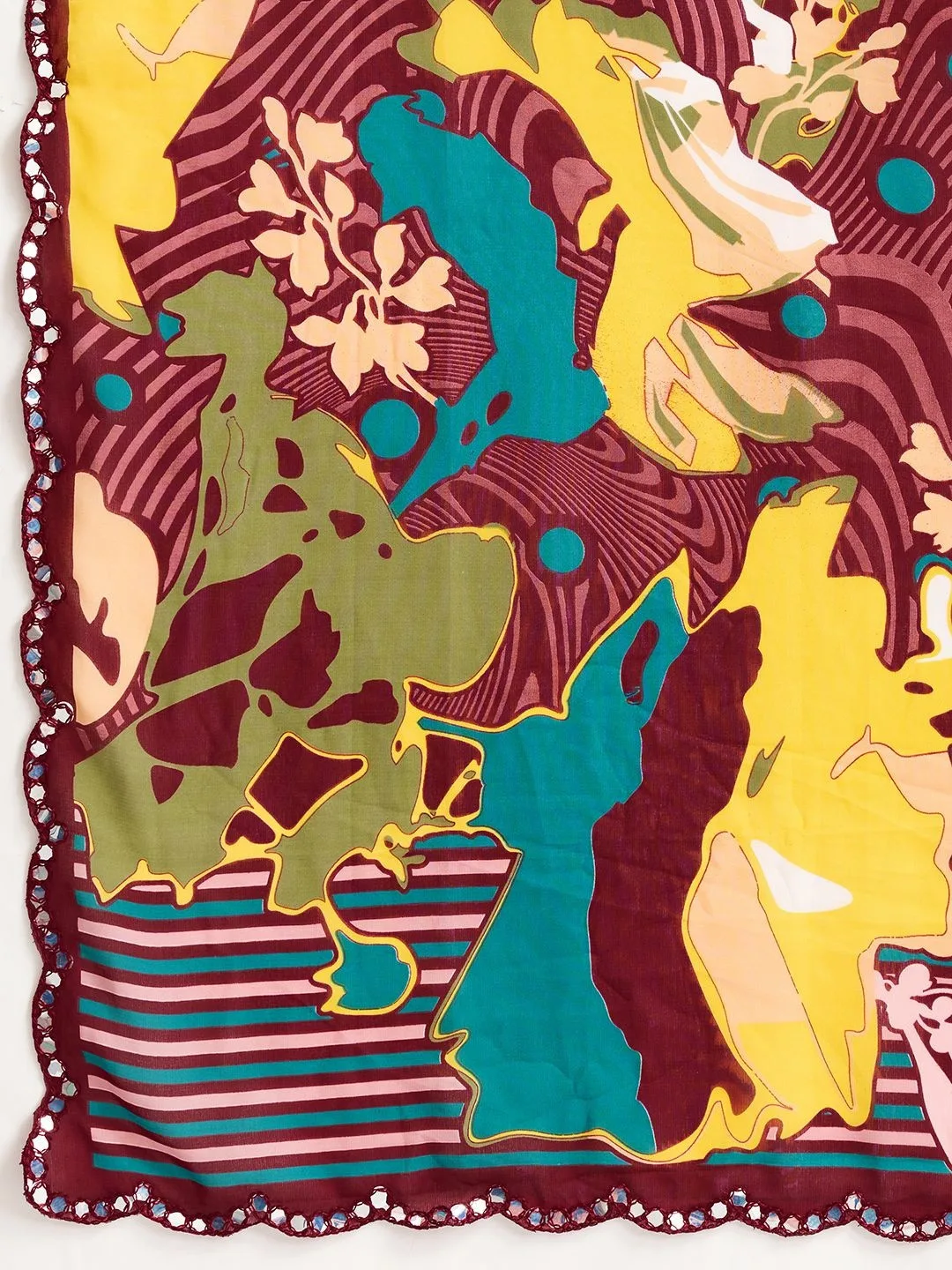 Moda Rapido Wine printed georgette saree