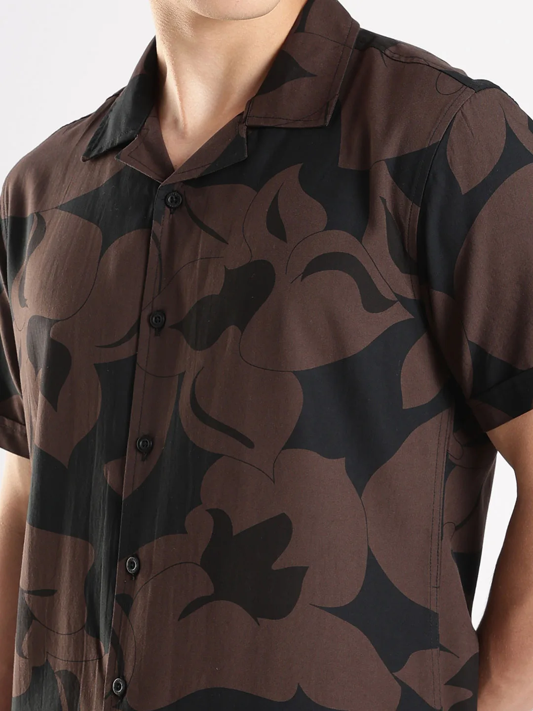 HERE&NOW Printed camp-collar short-sleeve shirt