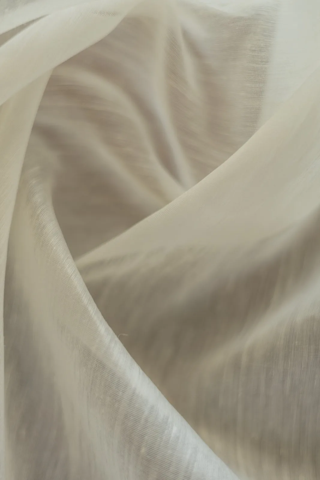 Neela by Anu Vardhan White silk-linen saree with a small gold zari border