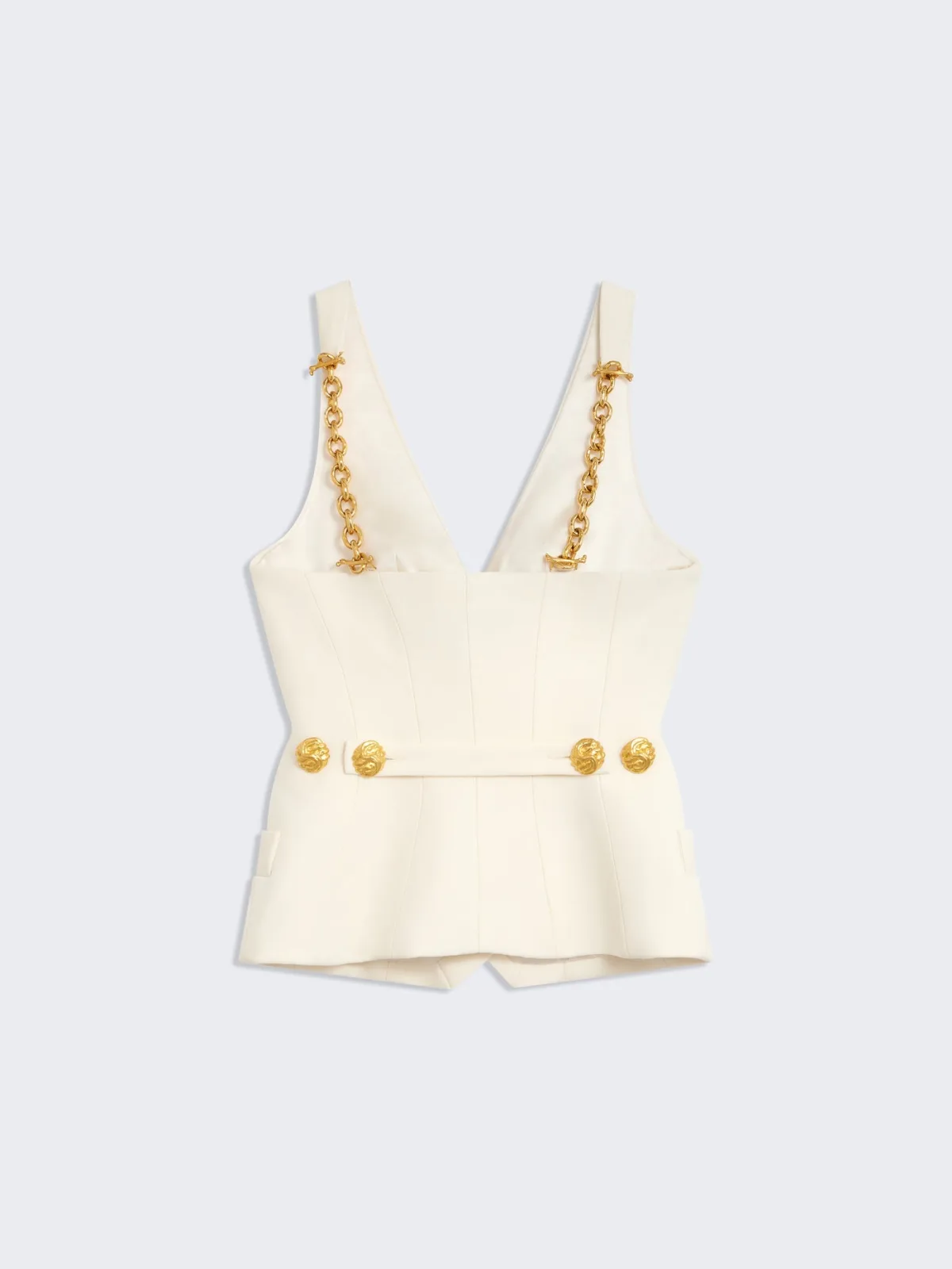 Schiaparelli Chain Bijoux Gilet in ivory cady
