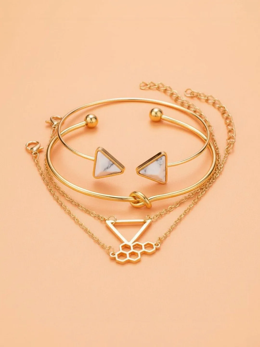 DressBerry Thin gold-plated bracelet set