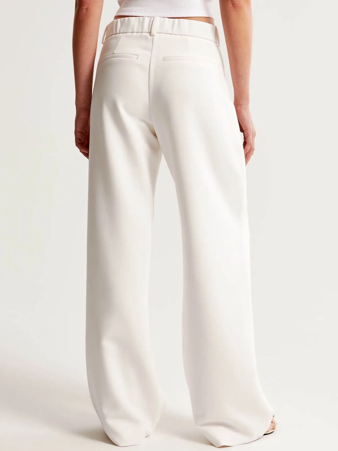 Chemistry Ivory high-rise pleated wide-leg trousers