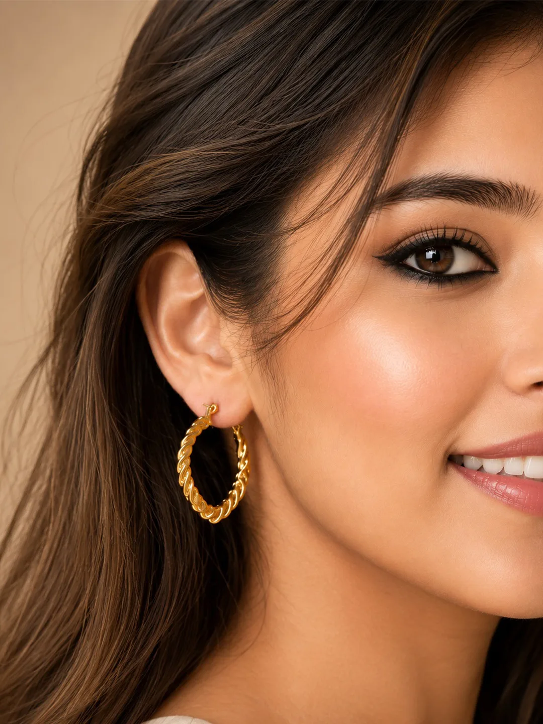Aurivelle Gold twisted hoop earrings