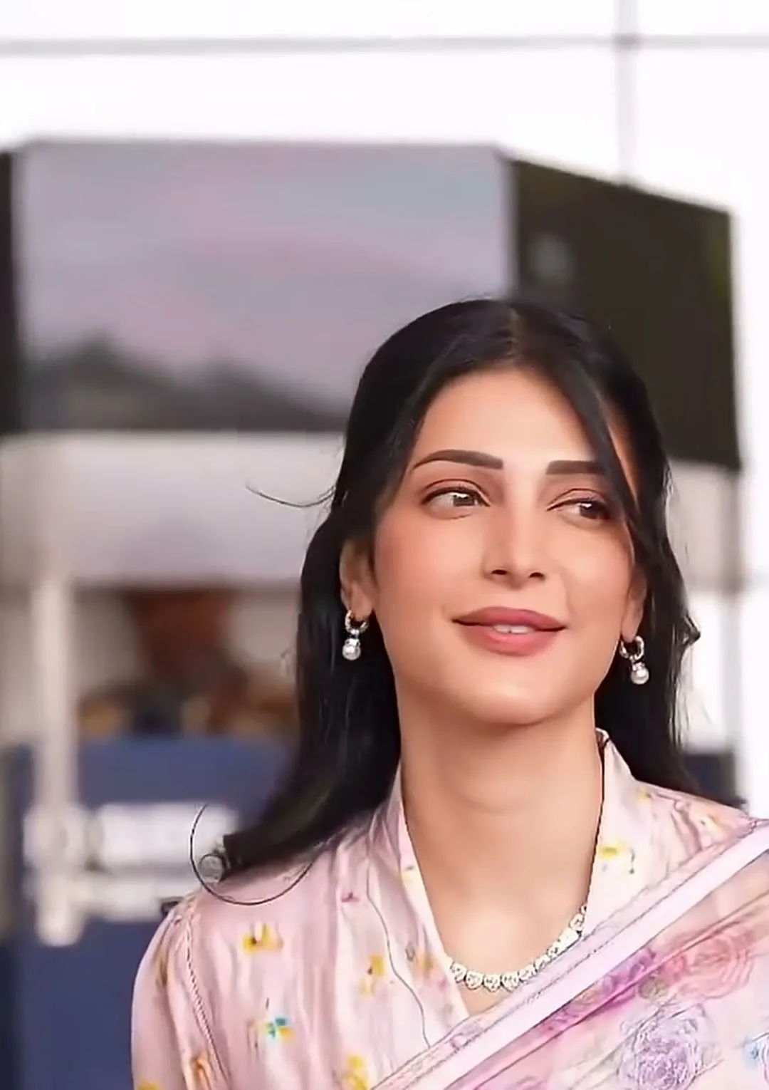 The Soft Caress rose saree — Shruti Haasan
