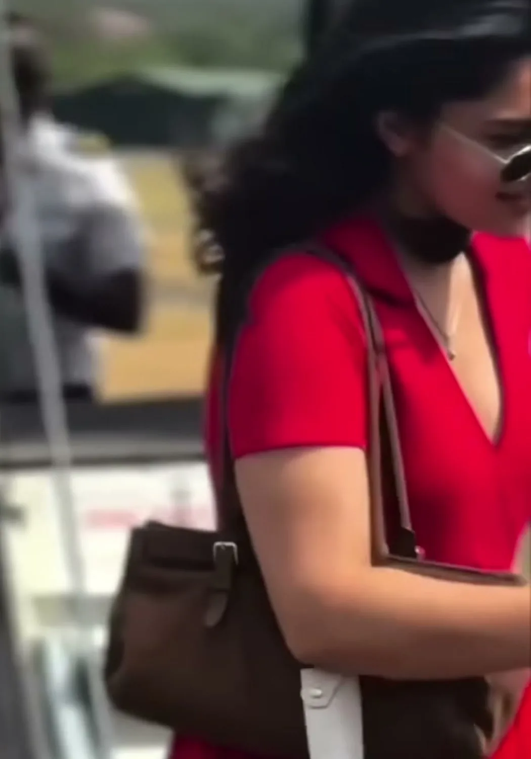 Kayadu Lohar — The clearest frame of the collar: folded, worn open, sitting on a wrap bodice