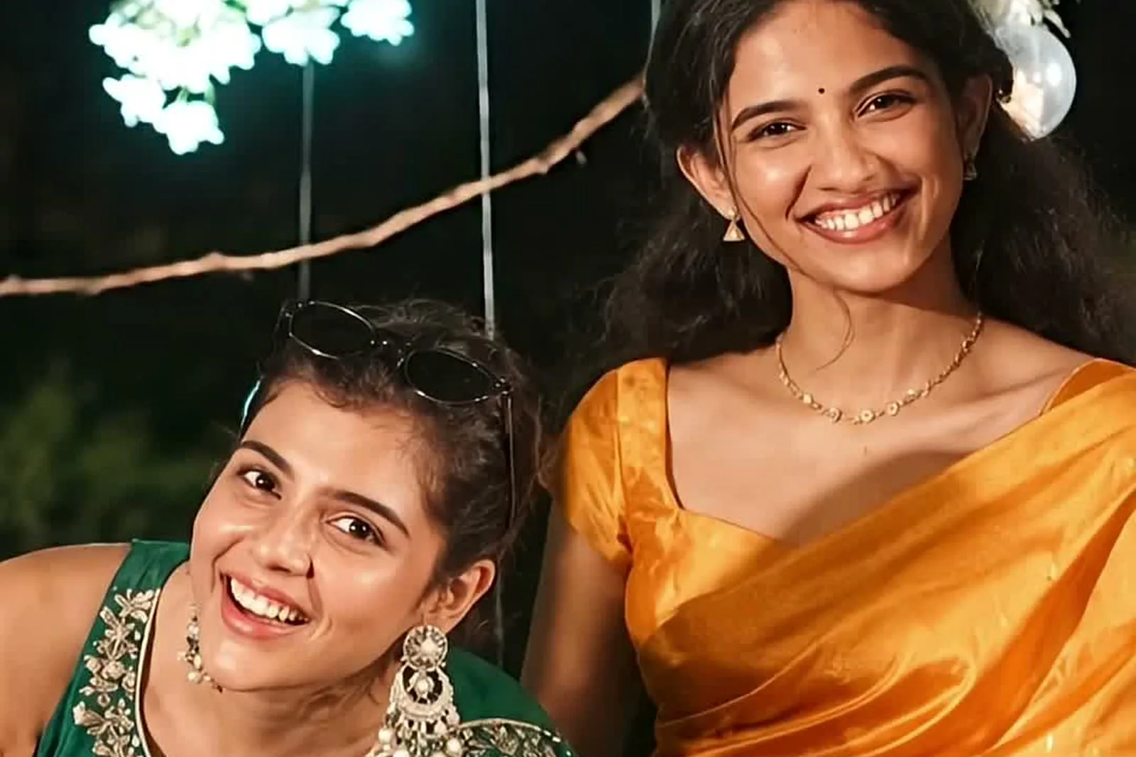 Kalyani Priyadarshan — Sunglasses up, chandbalis on