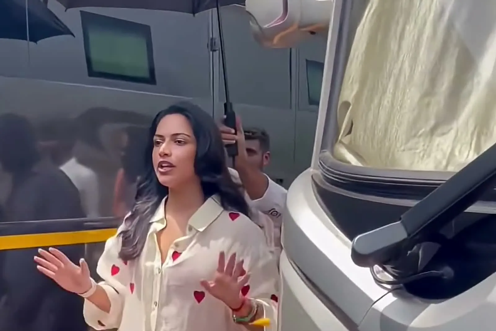 Amala Paul — Sleeves pushed to just under the elbow