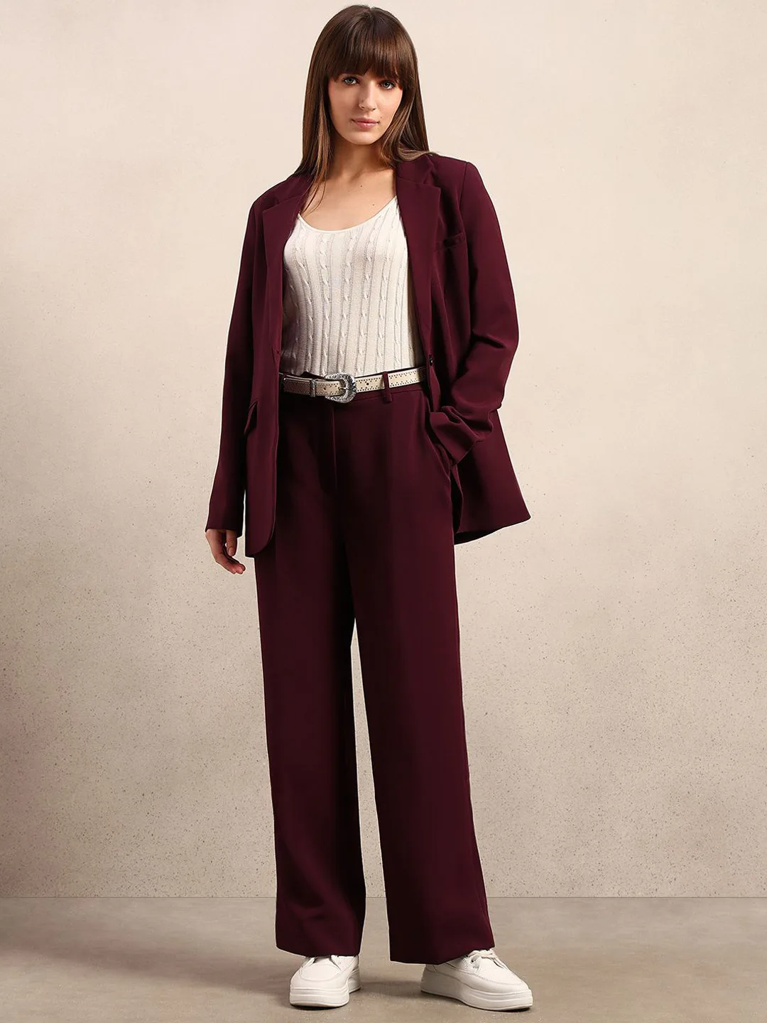 Vero Moda Wine high-rise straight trousers