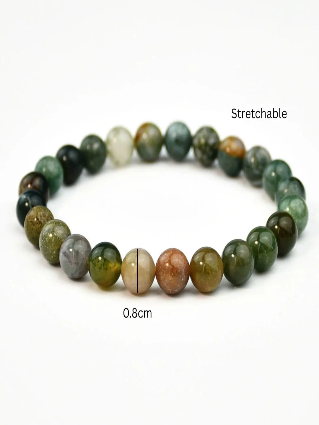AQUASTREET Green stone beaded bracelet (lower band)