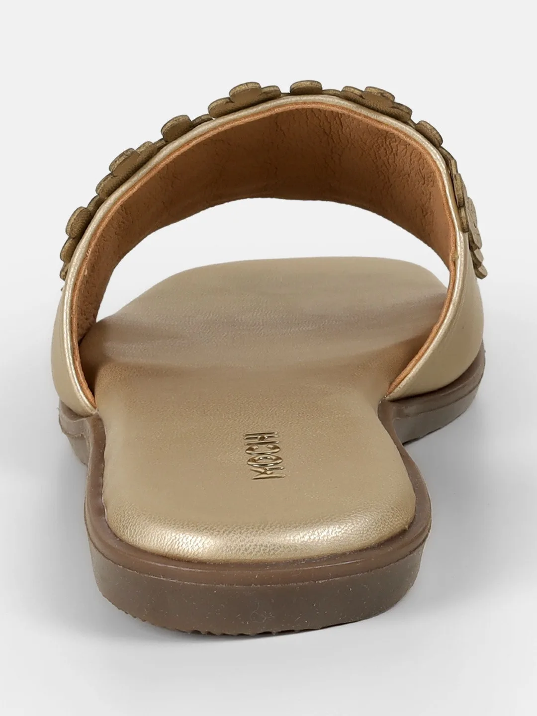 Mochi Gold petal flat slides
