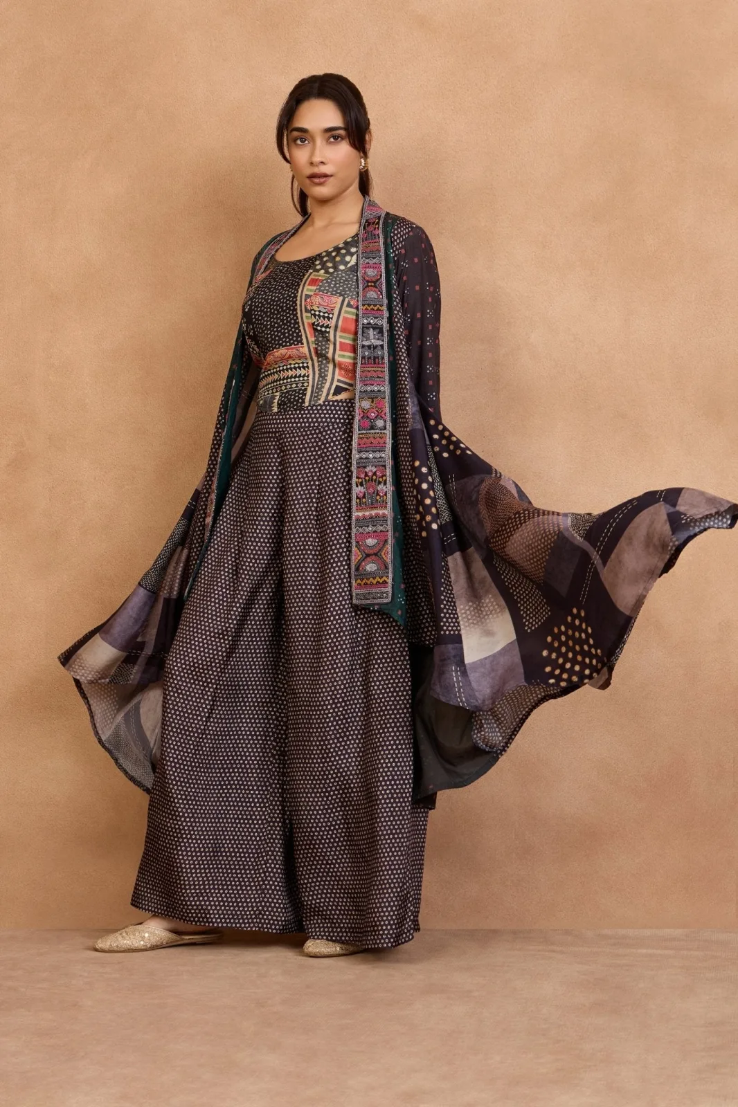 Ilaara Studio The “Neelambari” jacket, crop top and pant set
