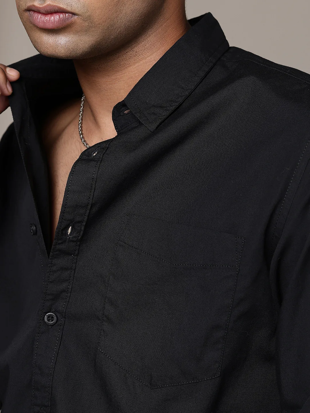Roadster Plain black casual shirt