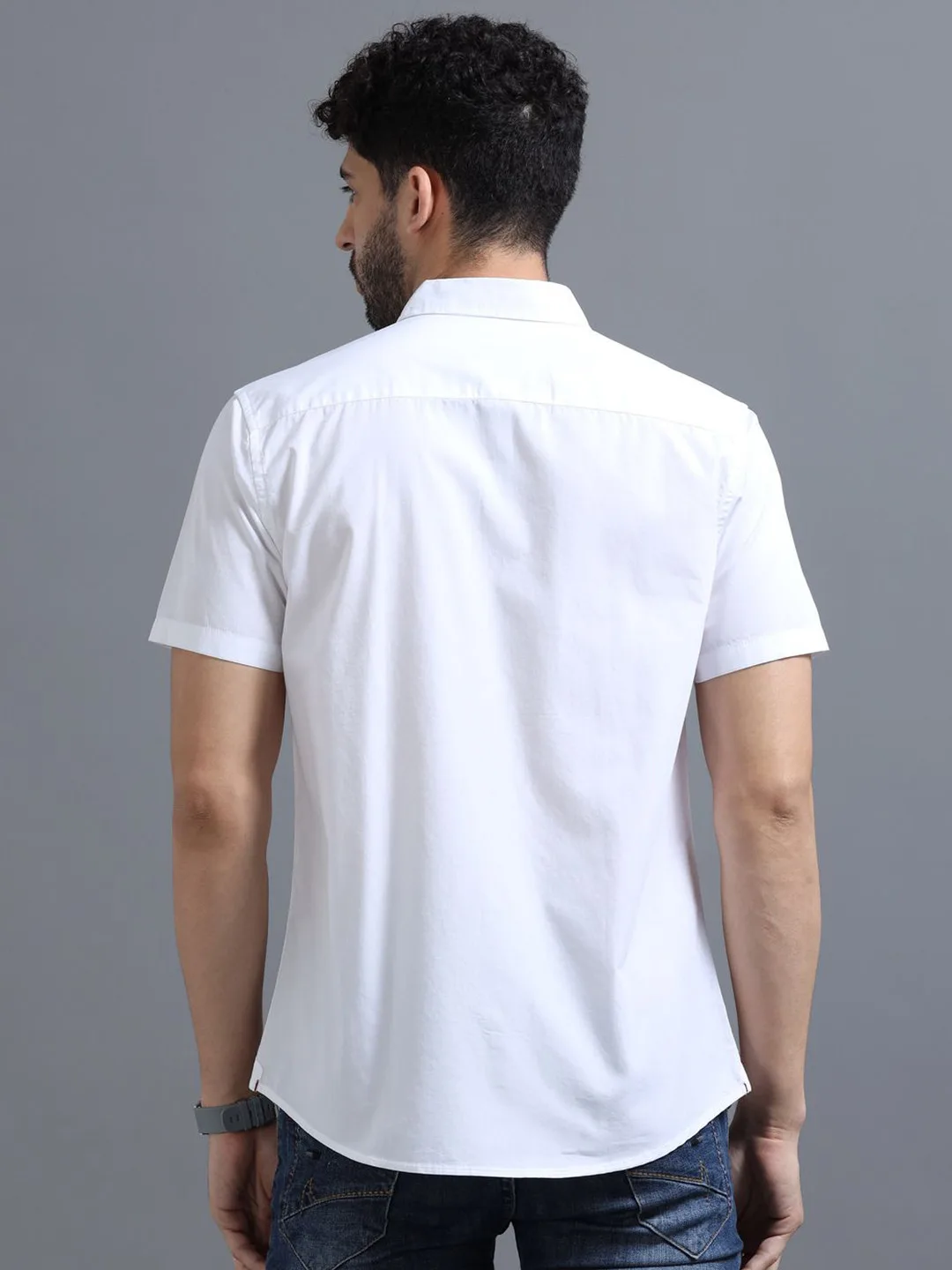 Roadster White short-sleeve shirt with chest pocket