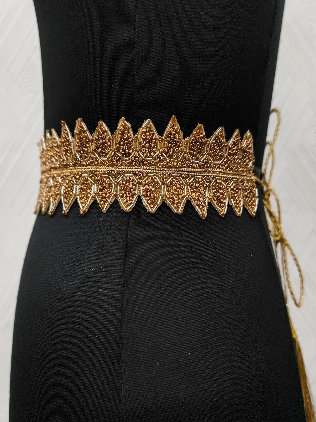 JAY KHODIYAR SAREES Broad gold embellished saree belt