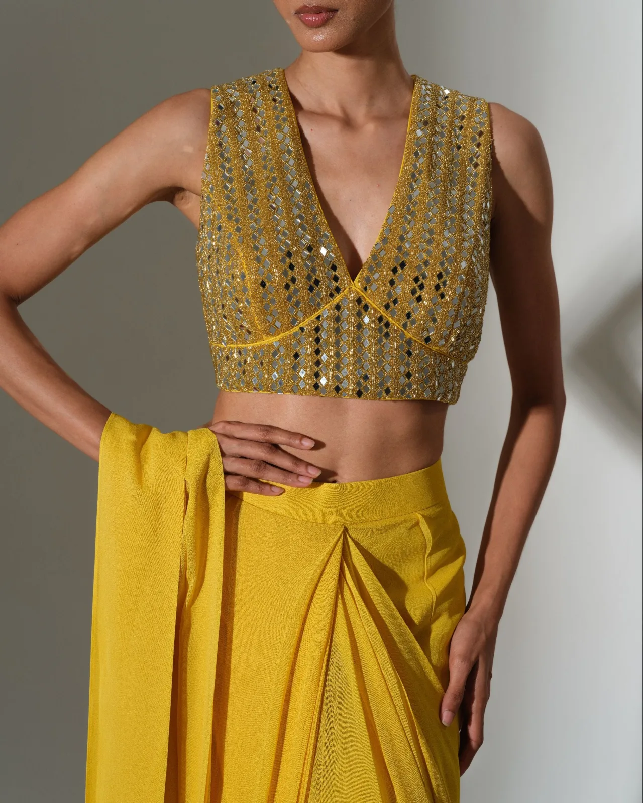 Laya Gonuguntla Aurelia draped saree set