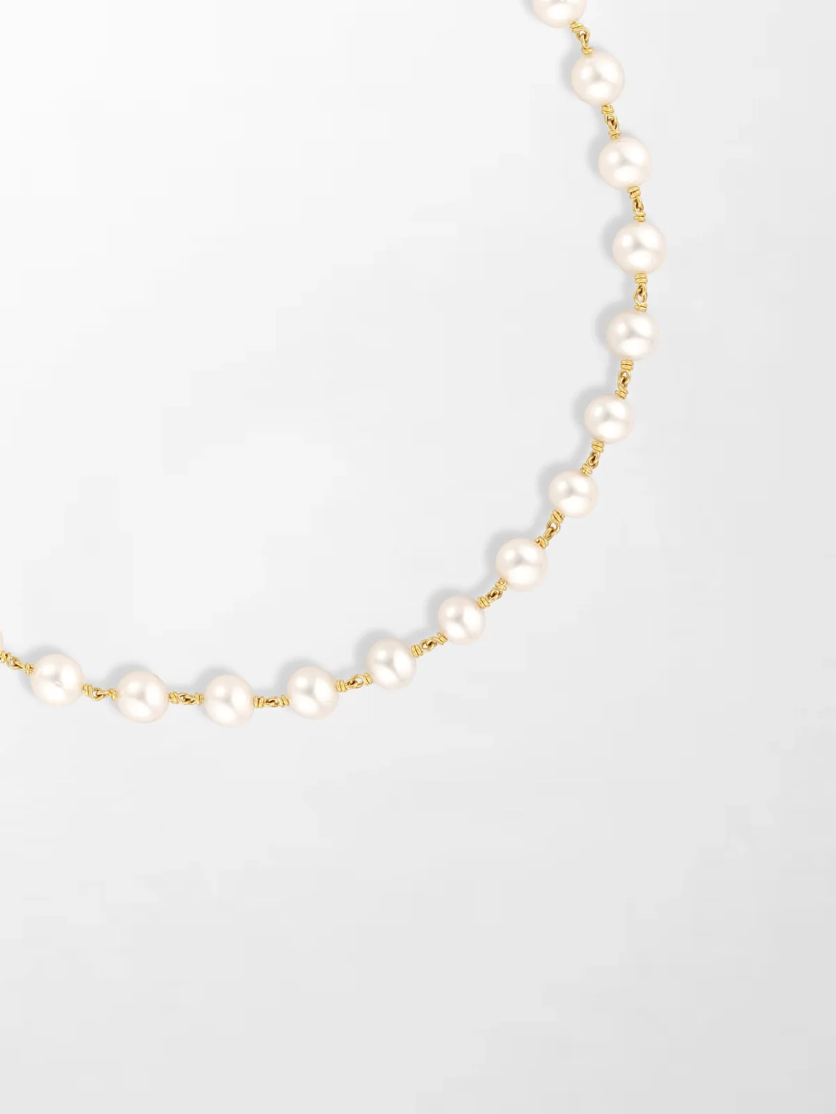Tamannaah Fine Jewellery Akoya Pearl Necklace with Split Bezel Pear Pendant