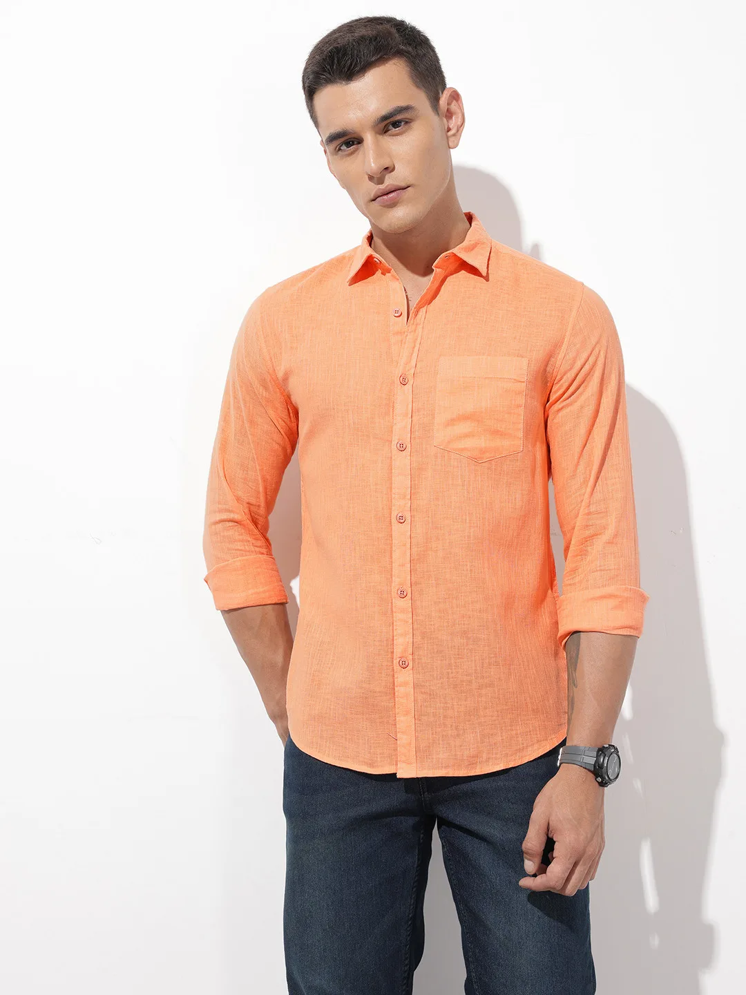 Roadster Orange linen shirt