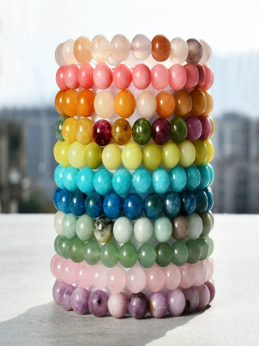 AQUASTREET Pale pink beaded bracelet (upper band)