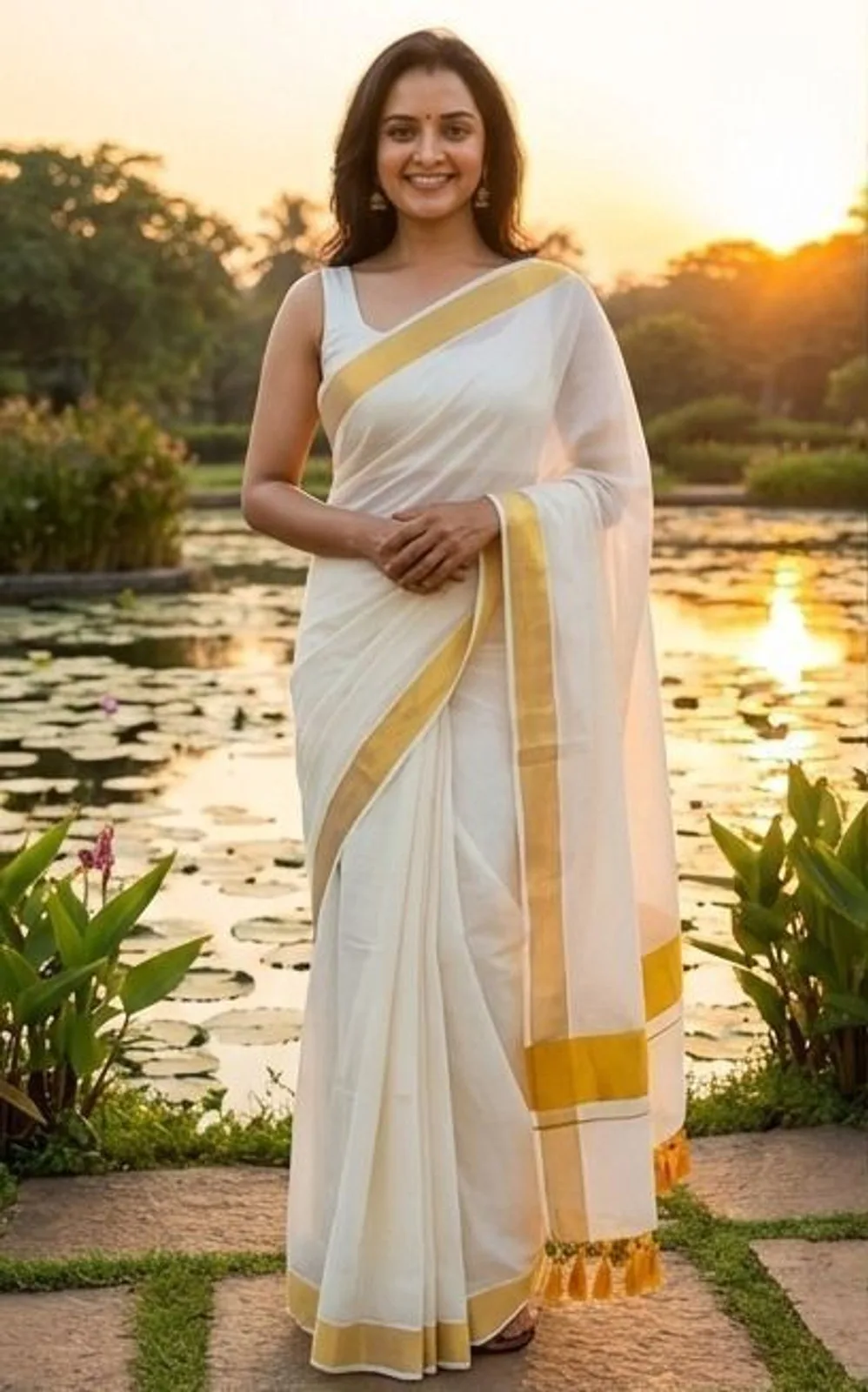 Gugaliya Our pick under ₹450 — plain cream kasavu, handloom pure cotton