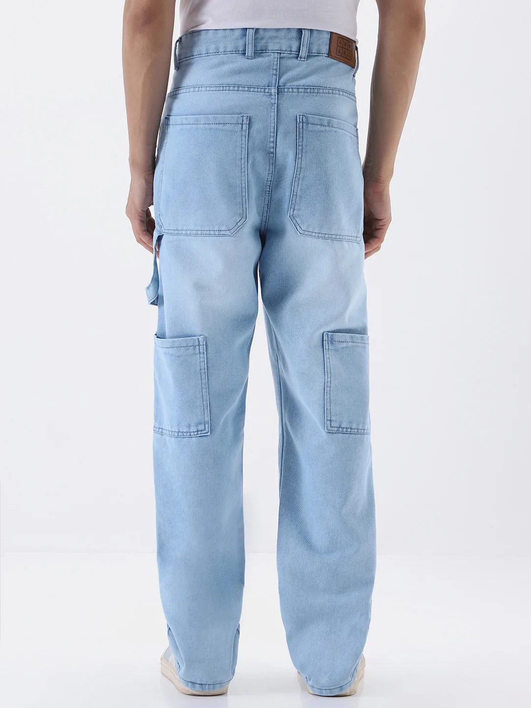 Urbano Fashion Ice-blue baggy carpenter jeans