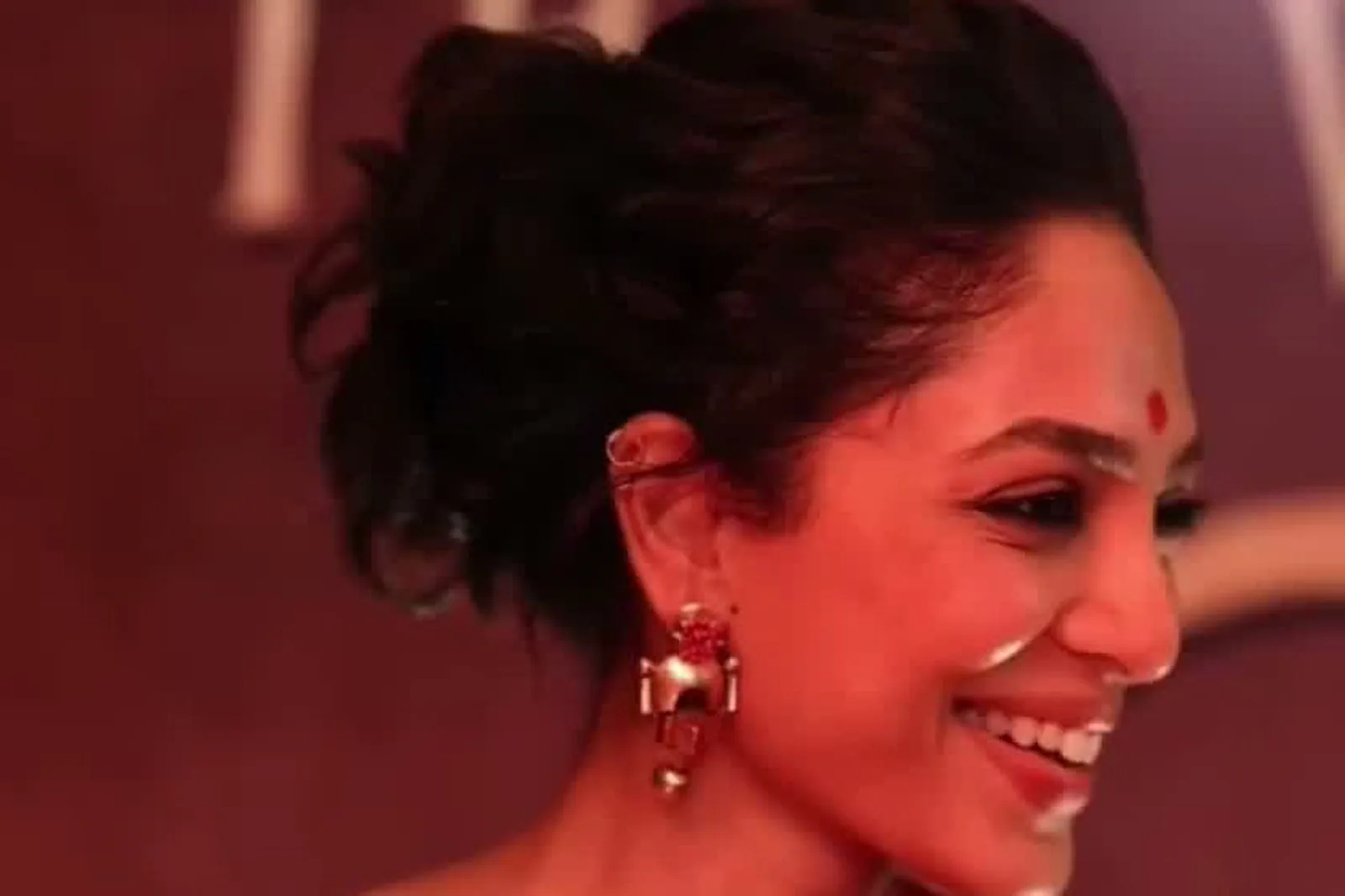 Sobhita Dhulipala — In front of the World of Vettuvam backdrop