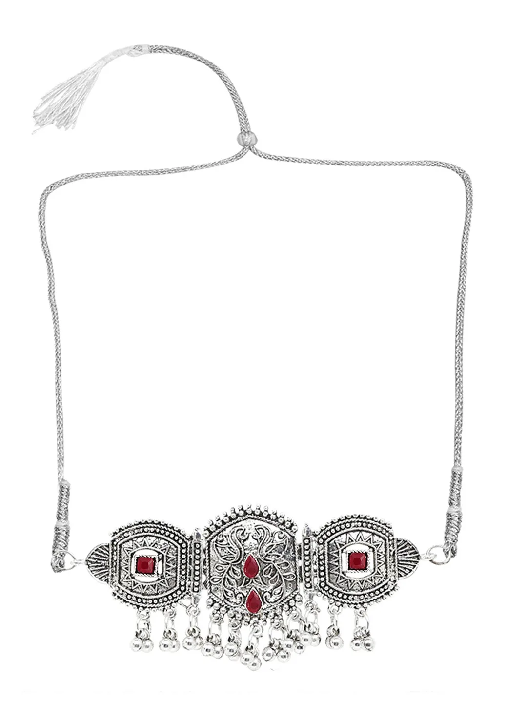 Sangria Oxidised choker with jhumkas