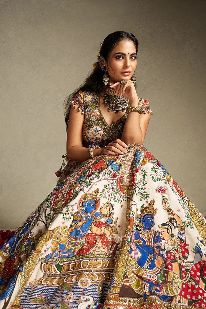 Torani Raas Kalamkari Anargha lehenga set