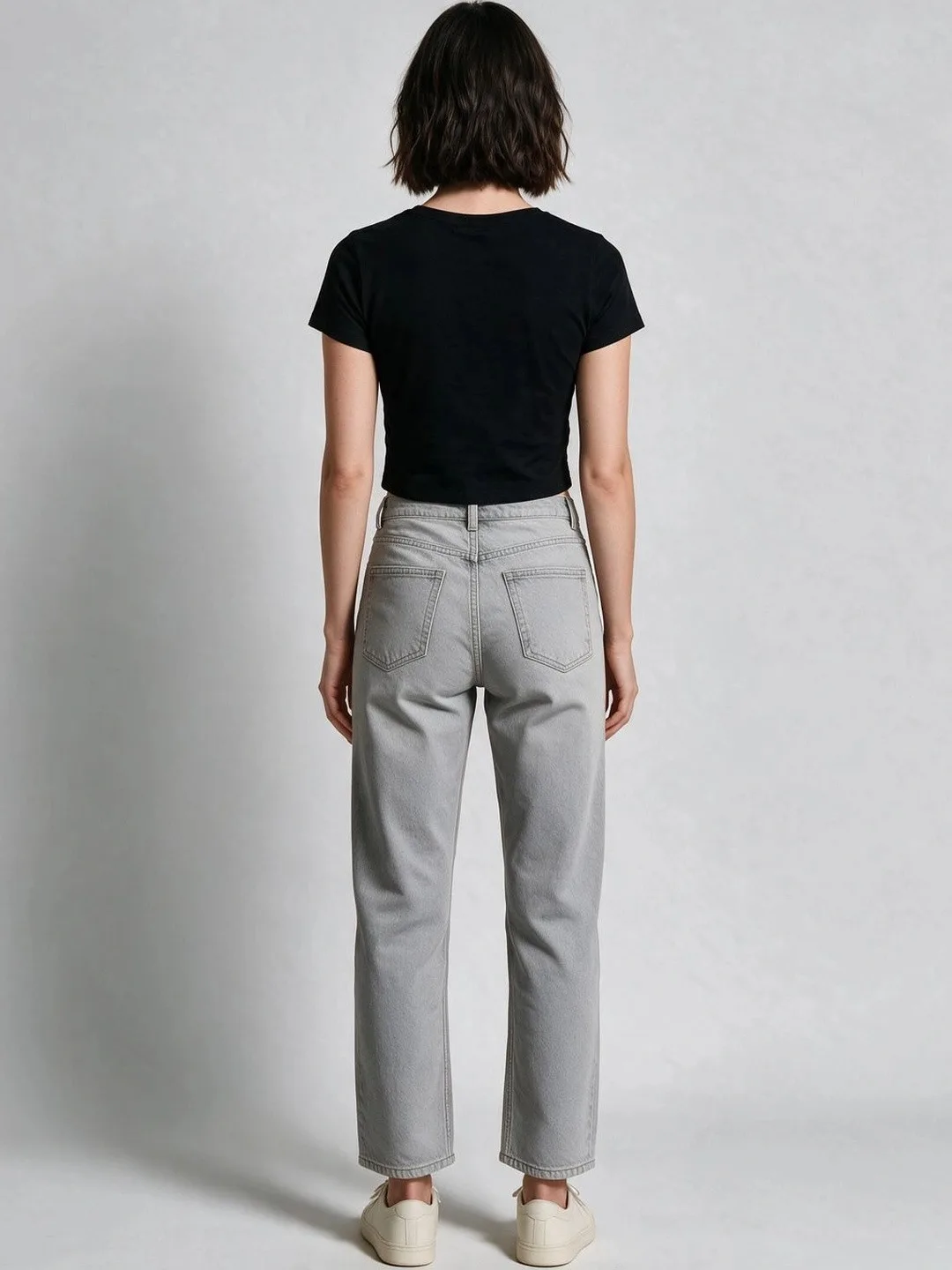High on Soda Black round-neck crop tee